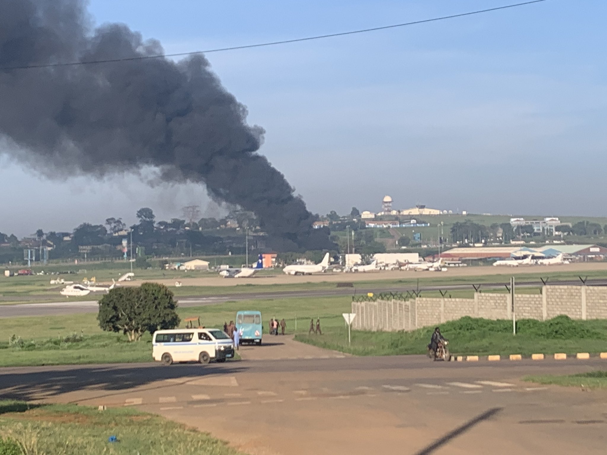 Fire breaks out at stores near Entebbe International Airport