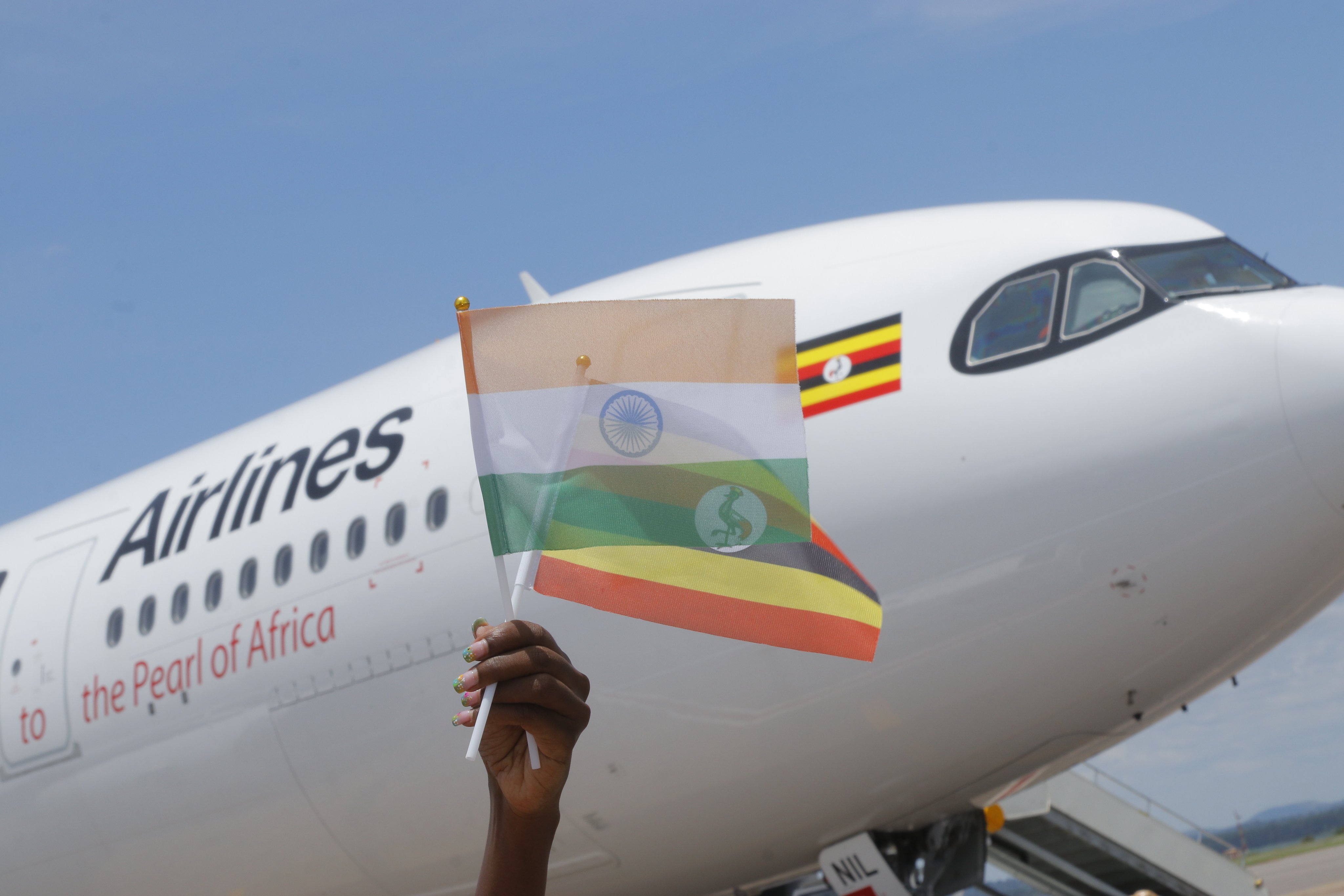 Joy as Uganda Airlines makes maiden flight to India