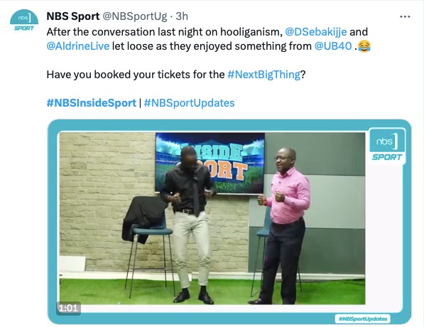 Ugandan sports big wigs dance to UB40 featuring Ali Campbell music