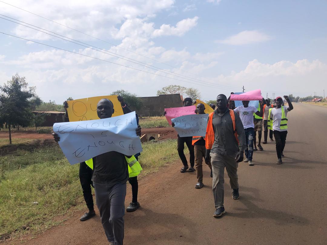 Featured image for Workers Protest Over Unpaid Wages on Muyembe-Nakapiripirit Road Project