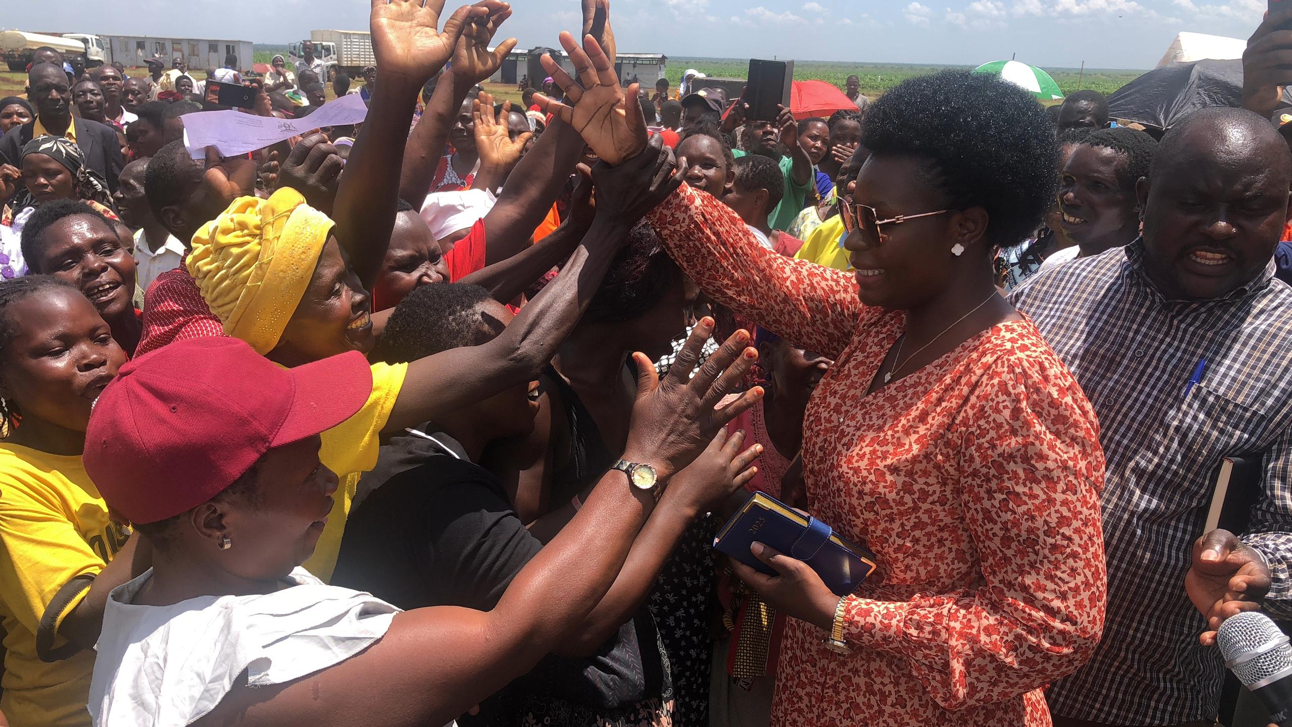 Minister Aber Treats Landslide Survivors to Sunday Feast in Bulambuli