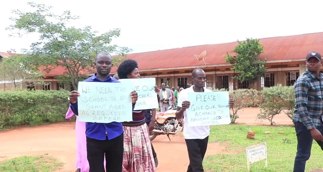 Parents, Leaders Protest Government Decision to Drop Teachers at Nakasongola's Nakitoma Seed School