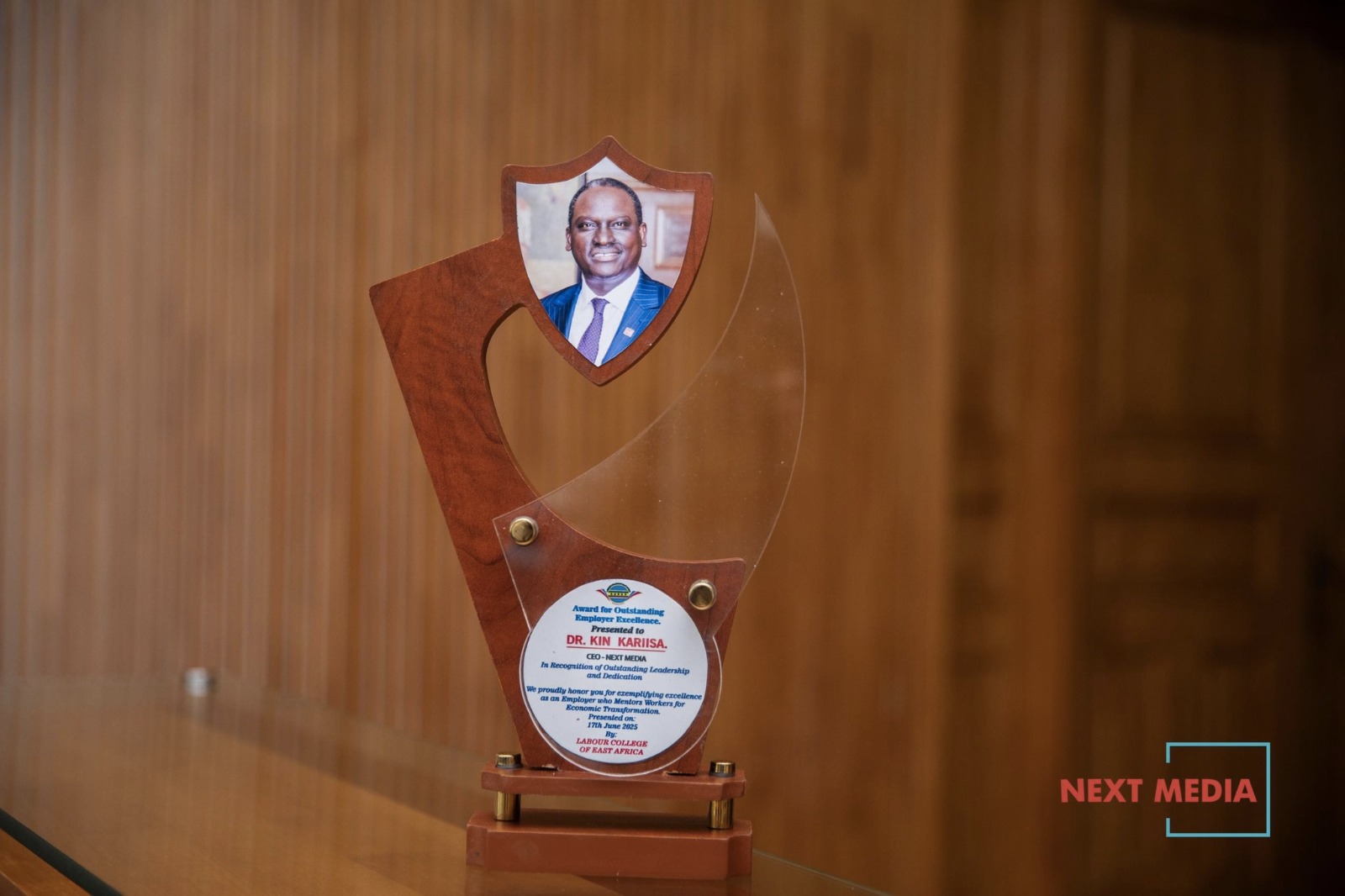 Next Media’s Group CEO Kin Kariisa Honoured with Prestigious Leadership Award