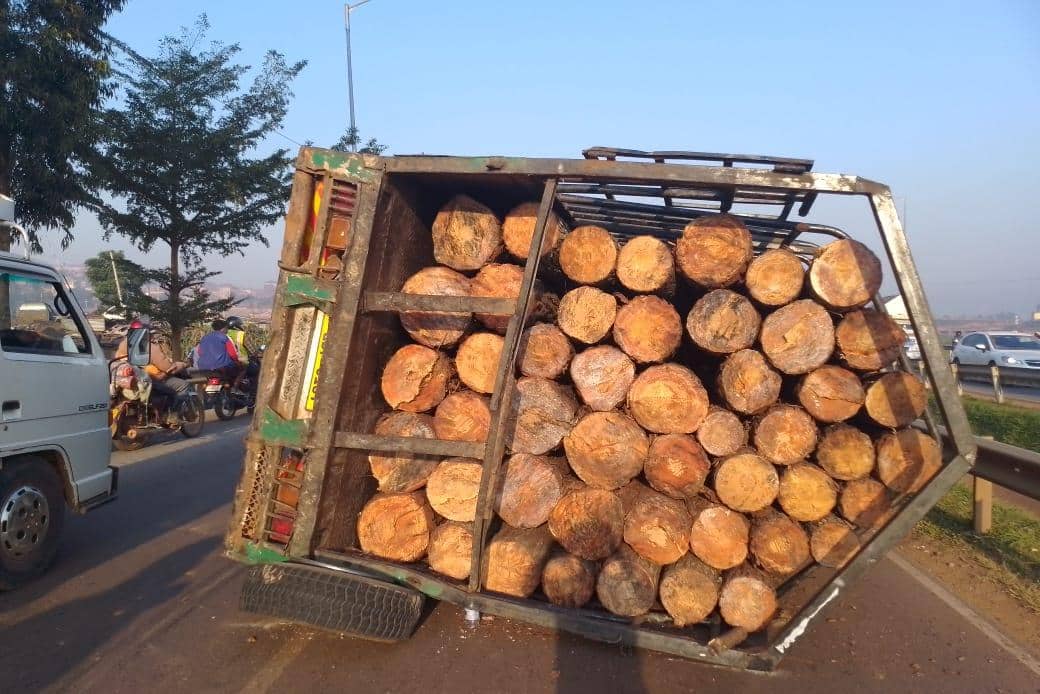 Traffic Snarls on Northern Bypass After Wood-Laden Truck Overturns