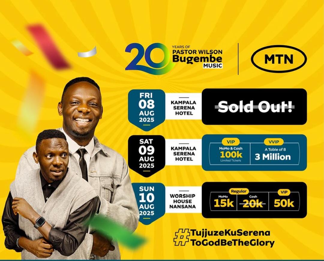 Pastor Bugembe’s 20 Year celebration concert sells out and Spurs Two More Dates 